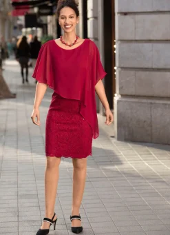 Sale BADER Kleid in 2-in-1-Optik BORDEAUX