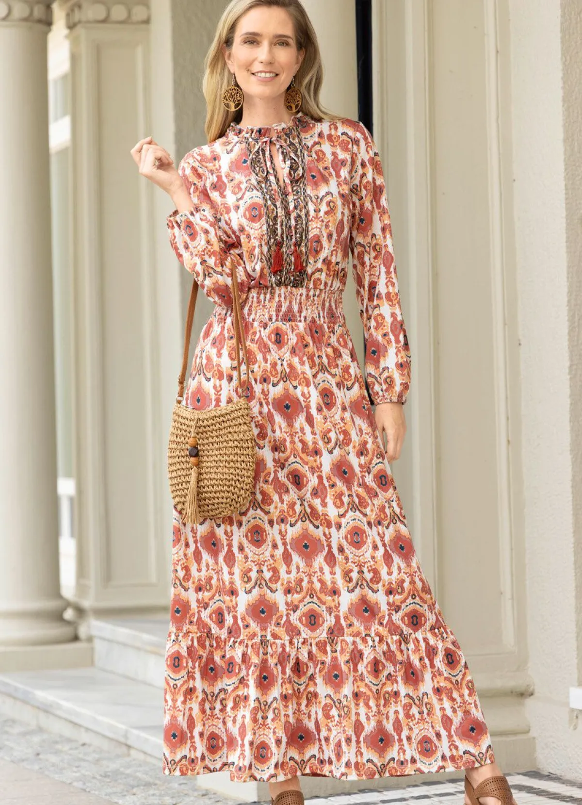 Sale BADER Kleid in Schlupfform SAND-BRAUN-ECRU-BUNT