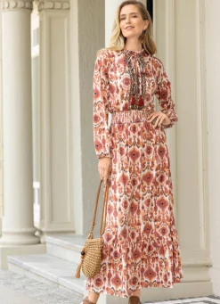 Sale BADER Kleid in Schlupfform SAND-BRAUN-ECRU-BUNT