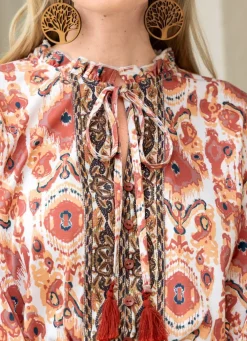 Sale BADER Kleid in Schlupfform SAND-BRAUN-ECRU-BUNT