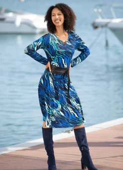 BADER Kleid in Schlupfform ROYALBLAU-MINT-SCHWARZ-BUNT