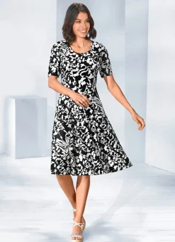 Outlet BADER Kleid in schwingender Form SCHWARZ-WEISS