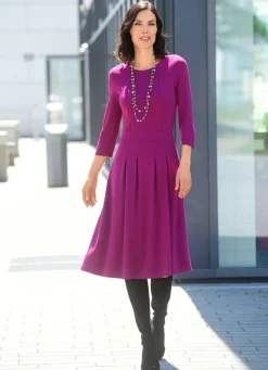 Outlet BADER Kleid mit aufspringenden Kellerfalten BEERE