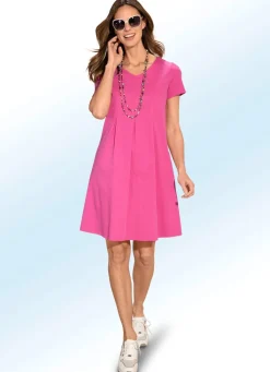 Discount BADER Kleid mit aufspringenden Kellerfalten PINK
