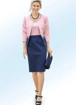 Outlet BADER Kleid mit Bolero und Perlen- sowie Strasssteinzier MARINE-ROSA