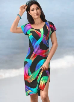 Online KLAUS MODELLE MADE IN GERMANY Kleid mit farbbrillantem Druckdessin SCHWARZ-BUNT