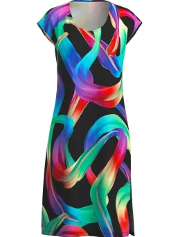 Online KLAUS MODELLE MADE IN GERMANY Kleid mit farbbrillantem Druckdessin SCHWARZ-BUNT