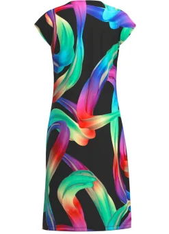 Online KLAUS MODELLE MADE IN GERMANY Kleid mit farbbrillantem Druckdessin SCHWARZ-BUNT