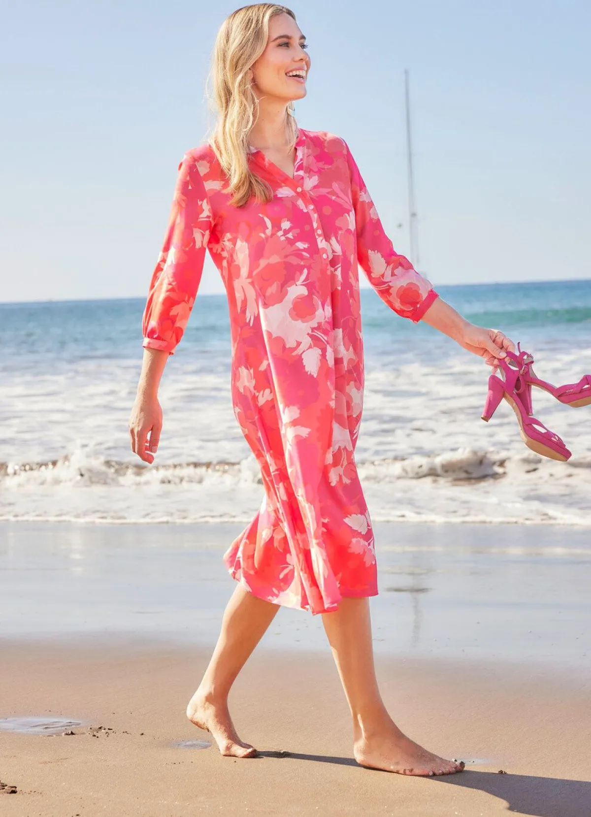 Sale laurakent Kleid von PINK-LACHS-ECRU-BUNT