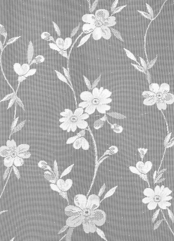 Best BADER Kleinfenster-Store Blumenranke mit Stangendurchzug WEISS