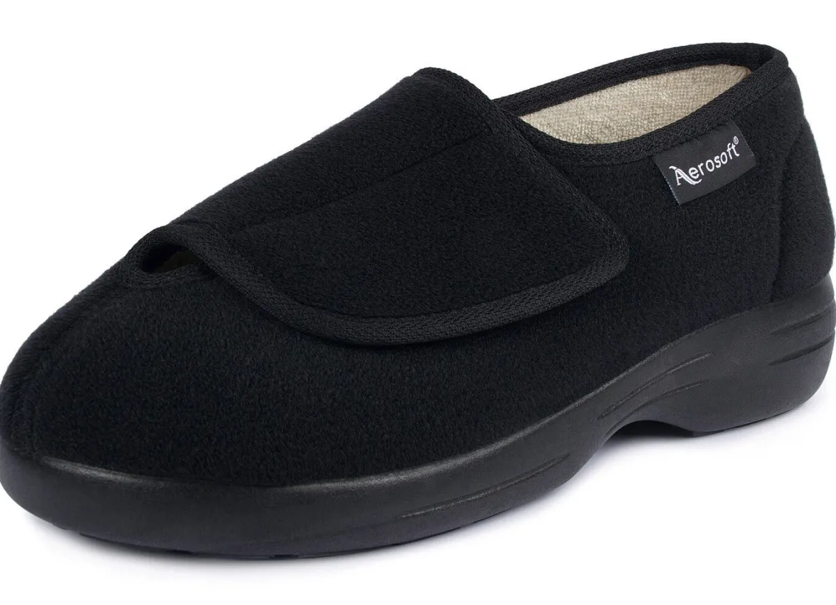 Outlet AEROSOFT Klett-Halbschuh für Damen und Herren SCHWARZ