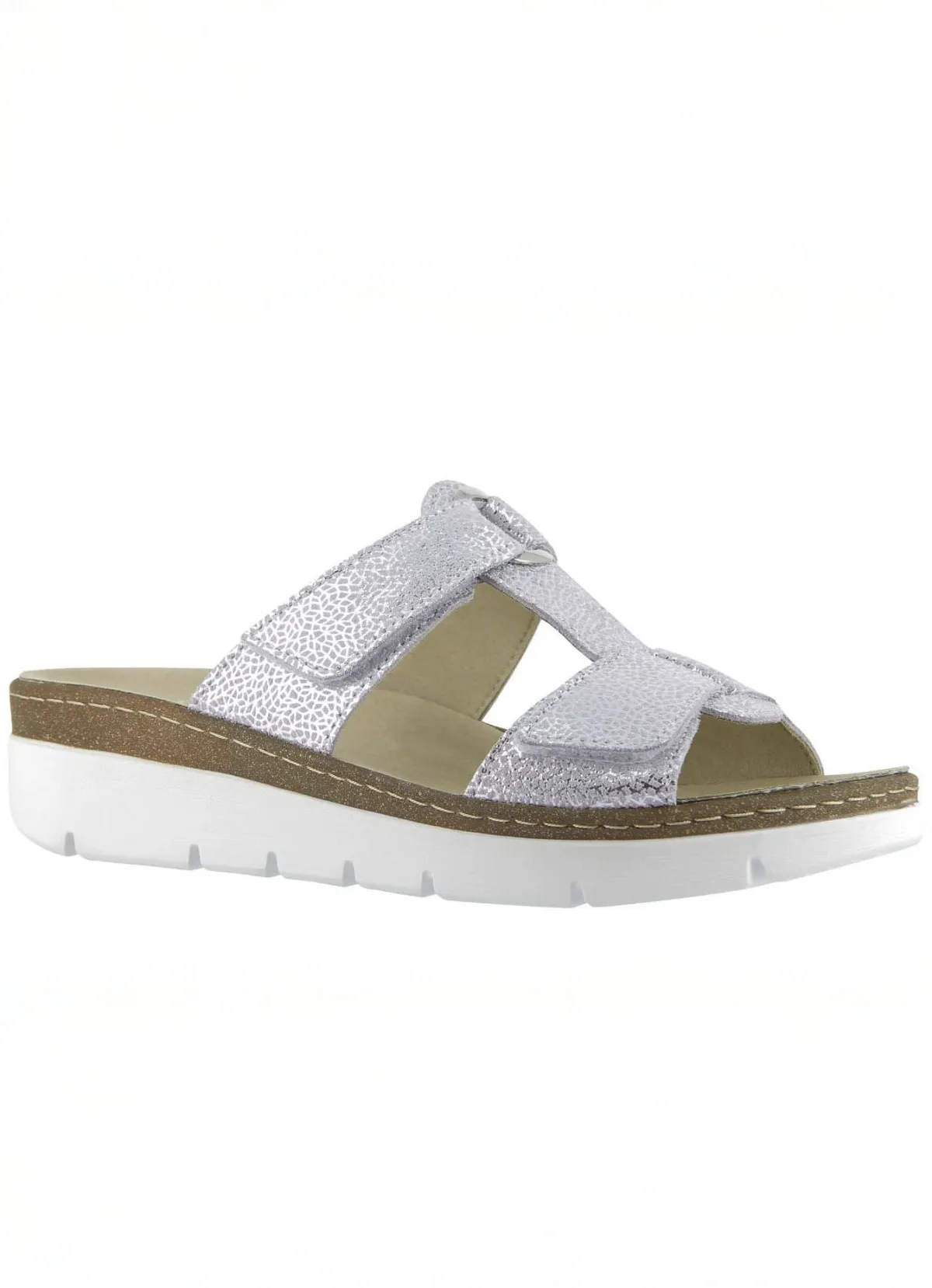 Online KLAUS MODELLE MADE IN GERMANY Klett-Pantolette "Cara" aus geprägtem Echtleder flieder