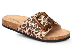 Online BADER Klett-Pantolette in Leder-Optik braun-beige
