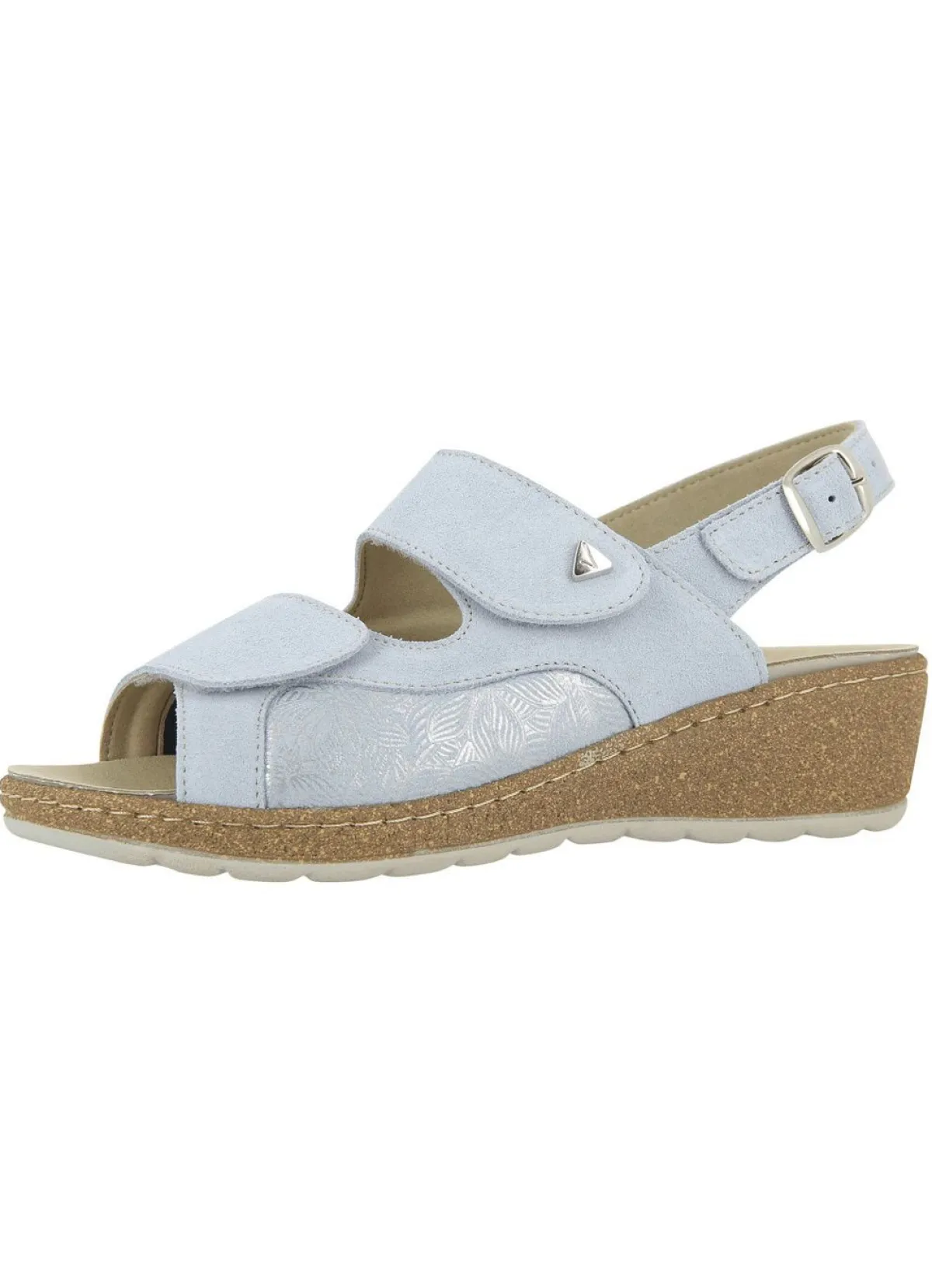 Hot BADER Klett-Sandalette aus Echtleder hellblau