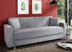 Best BADER Klick-Klack-Sofa mit Dekokissen GRAU