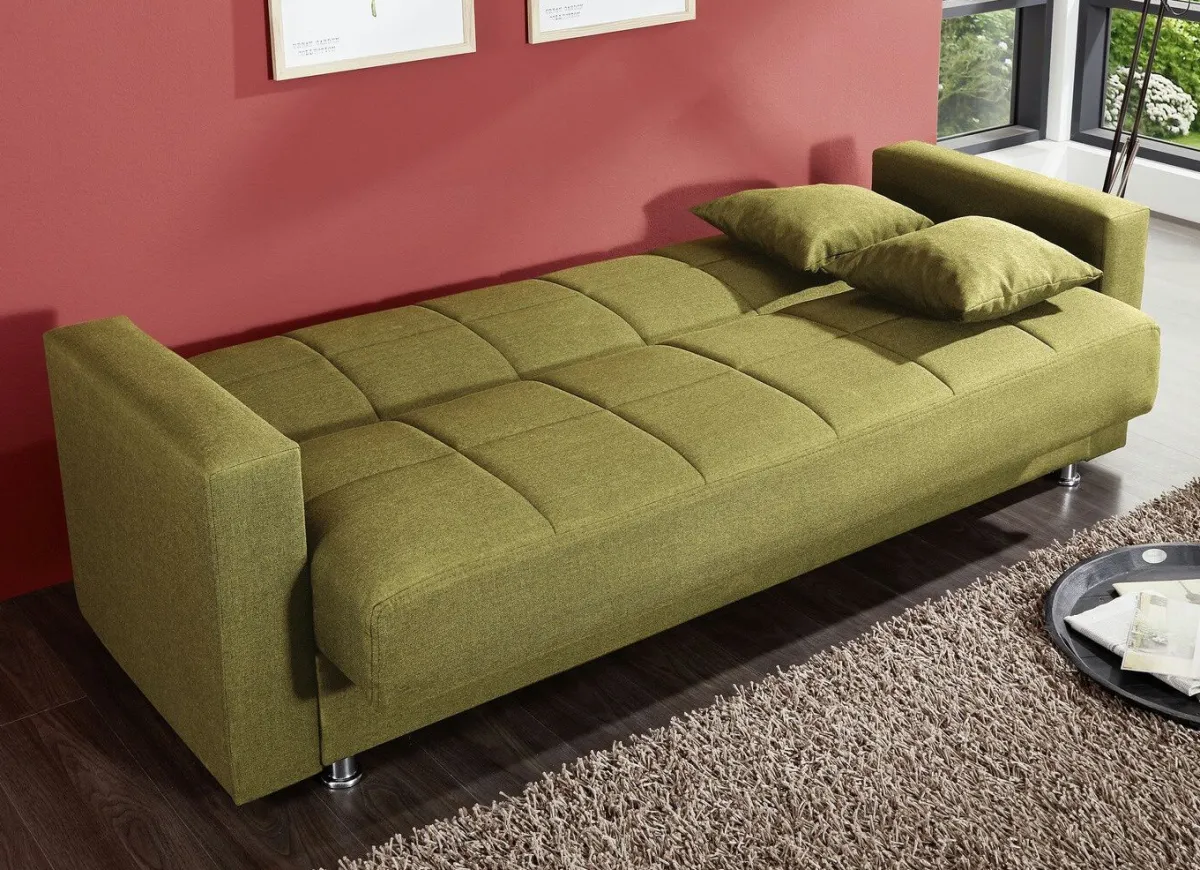 New BADER Klick-Klack-Sofa mit Dekokissen GRÜN