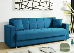 New BADER Klick-Klack-Sofa mit Dekokissen BLAU