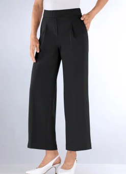 ASCARI Knöchellange Hose mit weitem Bein SCHWARZ