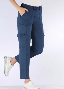 BADER Knöchellange Cargojeans JEANSBLAU
