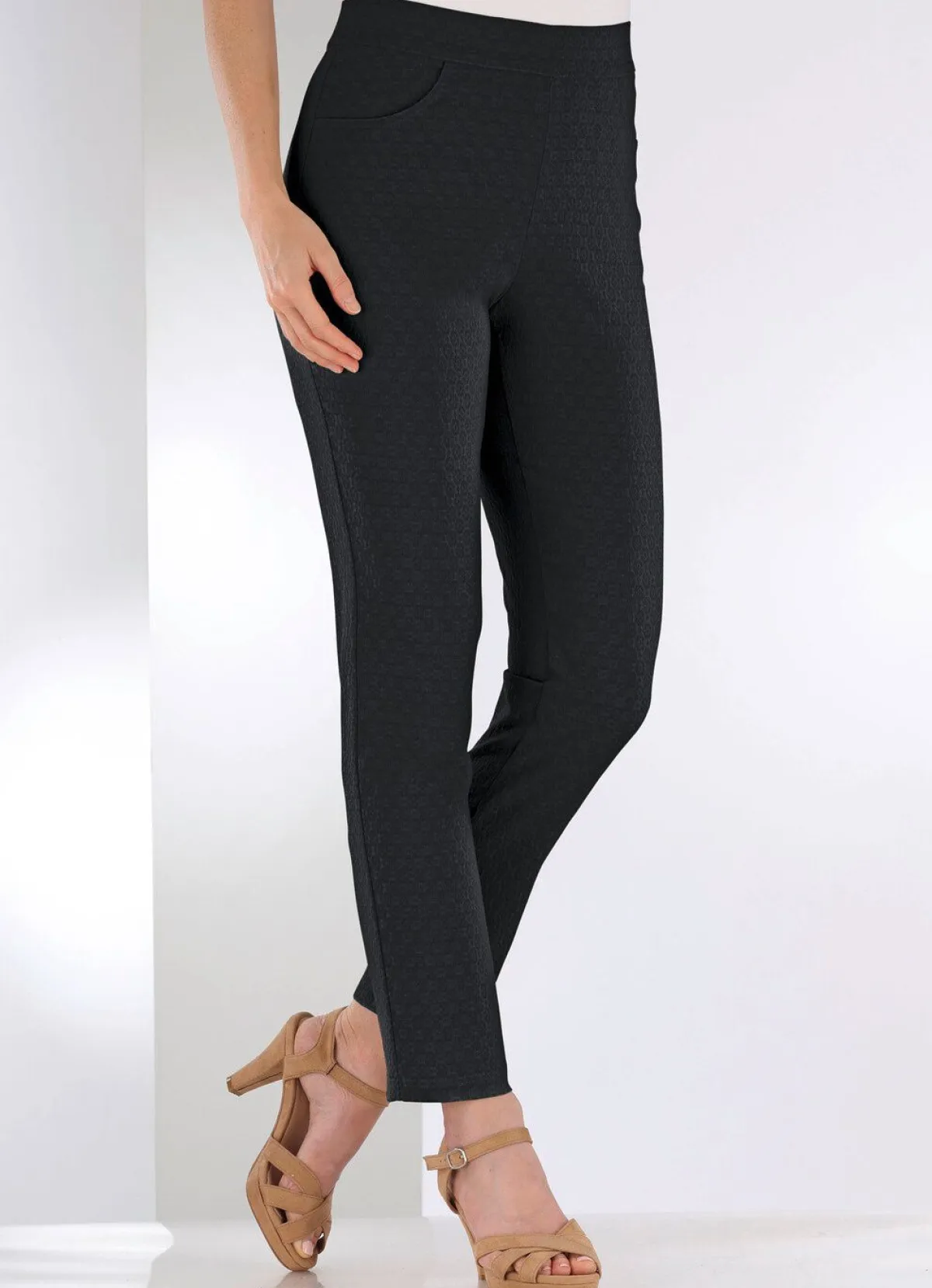 Clearance KLAUS MODELLE MADE IN GERMANY Knöchellange Hose in bequemer Schlupfform SCHWARZ