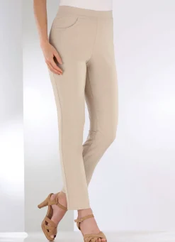 Sale KLAUS MODELLE MADE IN GERMANY Knöchellange Hose in bequemer Schlupfform BEIGE