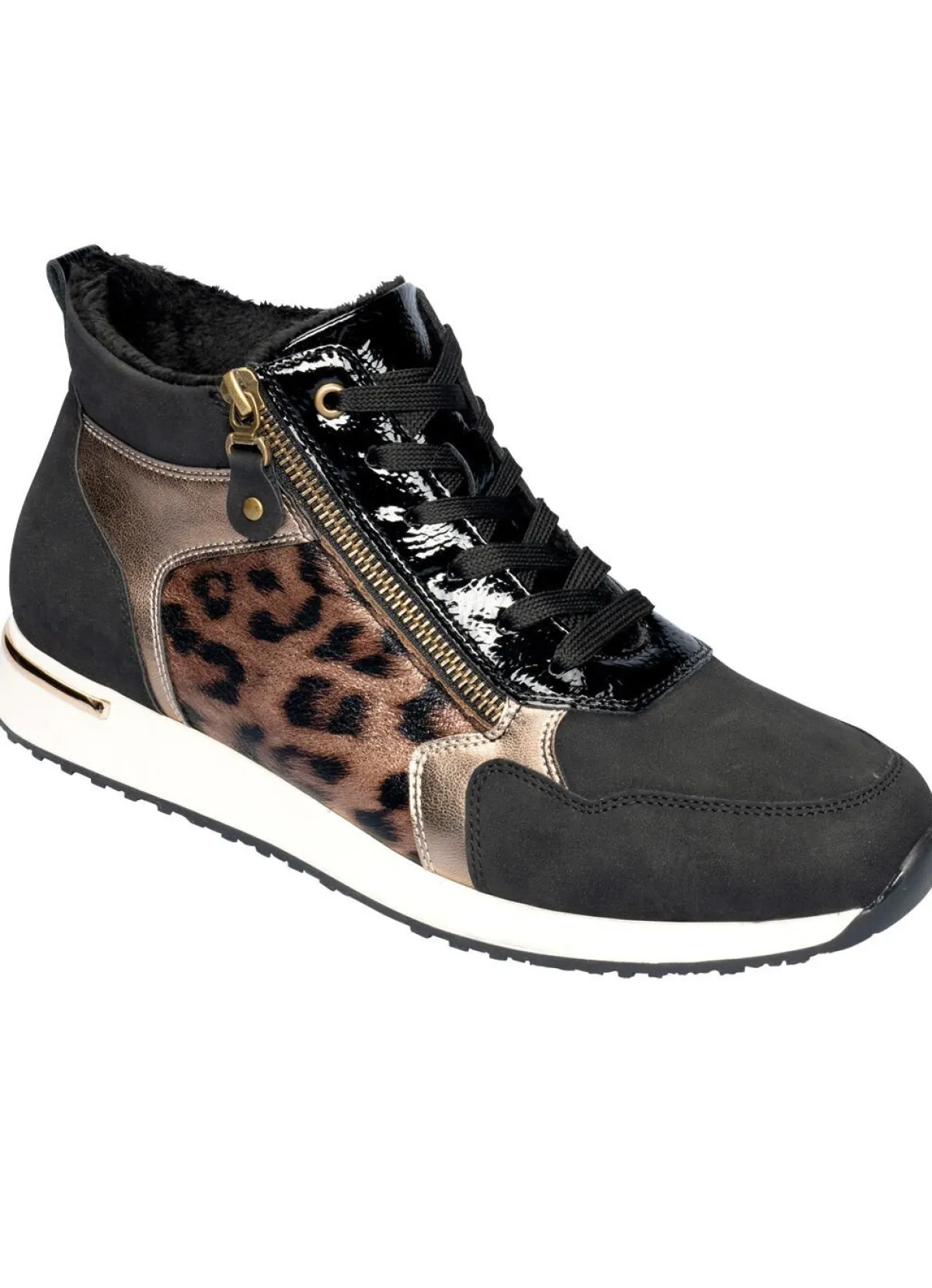 New BADER Knöchel-Sneaker mit Soft-Touch-Sohle SCHWARZ-LEO