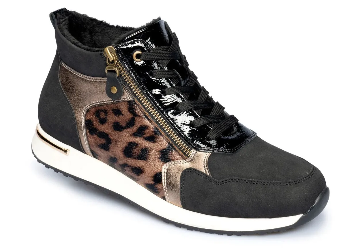 New BADER Knöchel-Sneaker mit Soft-Touch-Sohle SCHWARZ-LEO