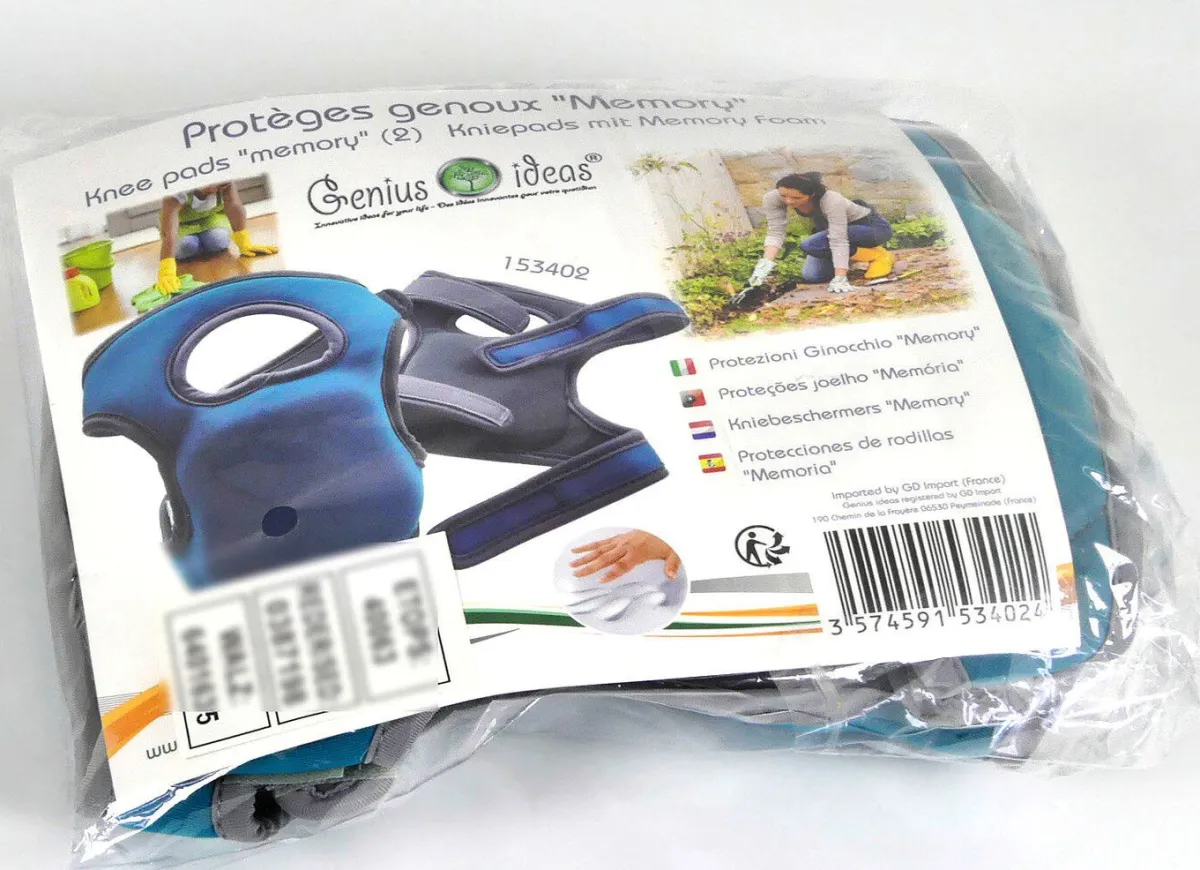 Sale BADER Knieschoner mit Memory-Schaum BLAU-GRAU