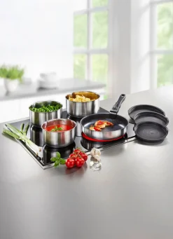 Sale BADER Kochgeschirr-Set aus rostfreiem , 8-teilig EDELSTAHL