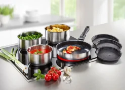 Sale BADER Kochgeschirr-Set aus rostfreiem , 8-teilig EDELSTAHL