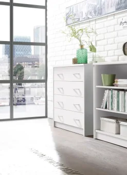 Best BADER Kombifreundlichen Kommode mit 4 Schubladen WEISS