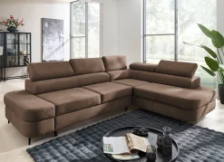 New BADER Komfortable Polsterecke mit Funktion und Bettkasten BRAUN