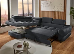 New BADER Komfortable Polsterecke mit Bettfunktion anthrazit