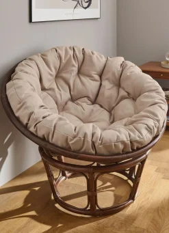 Sale BADER Komfortabler Papasansessel aus Rattangeflecht braun