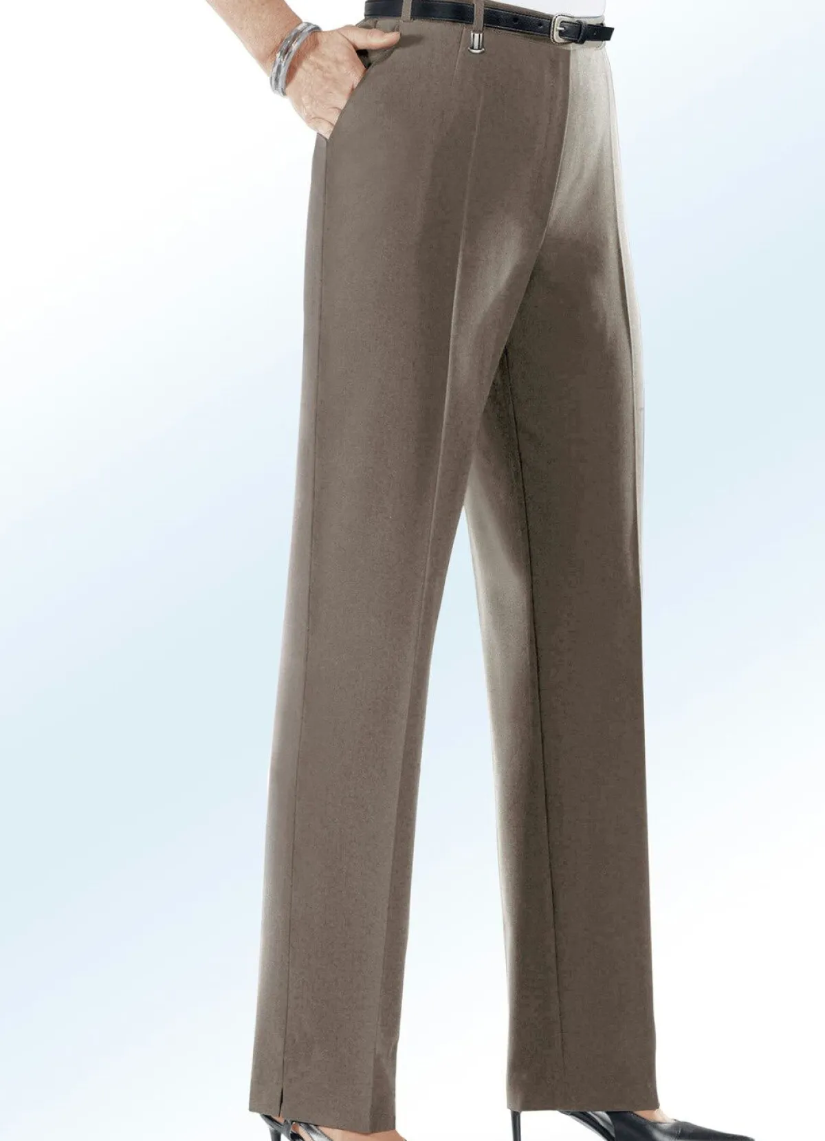 KLAUS MODELLE MADE IN GERMANY Komforthose mit Dehnbundeinsätzen in 6 Farben MITTELBRAUN M.