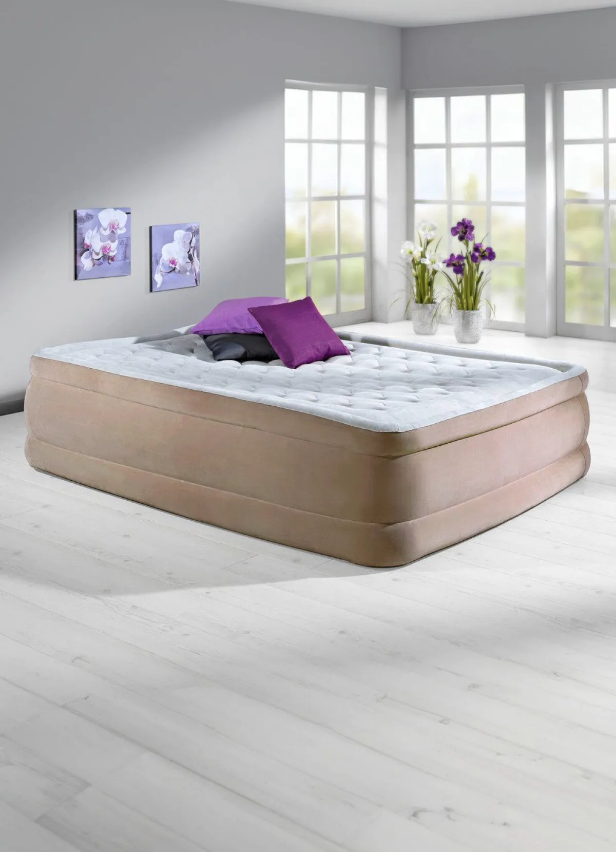 BADER Komfort-Luftbett mit Tragetasche zum Aufbewahren BEIGE