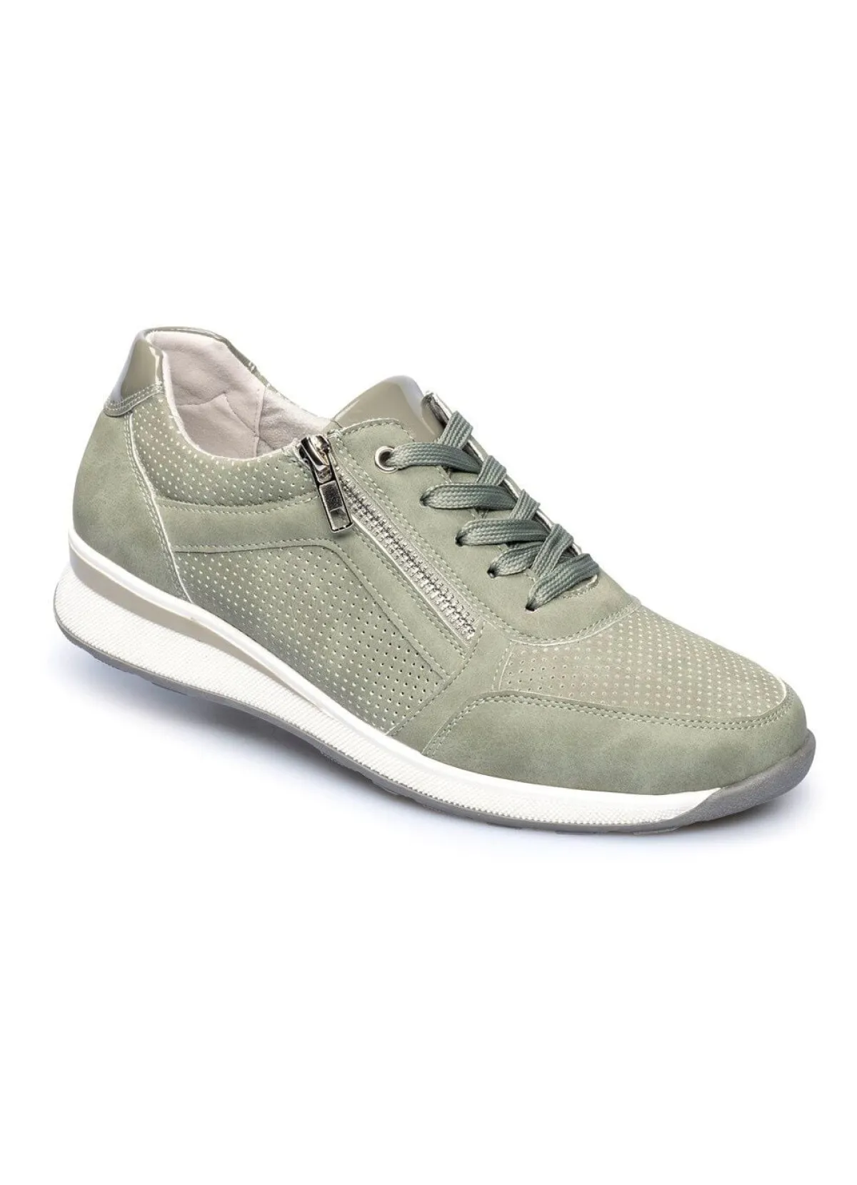 New BADER Komfort-Sneaker mit zusätzlicher Einlegesohle aus Kunstfell GRÜN
