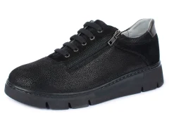 Hot BADER Komfort-Sneaker, Weite H mit seitlichem Reißverschluss schwarz