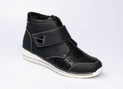 Best BADER Komfort-Stiefelette im angesagten Leo-Look SCHWARZ