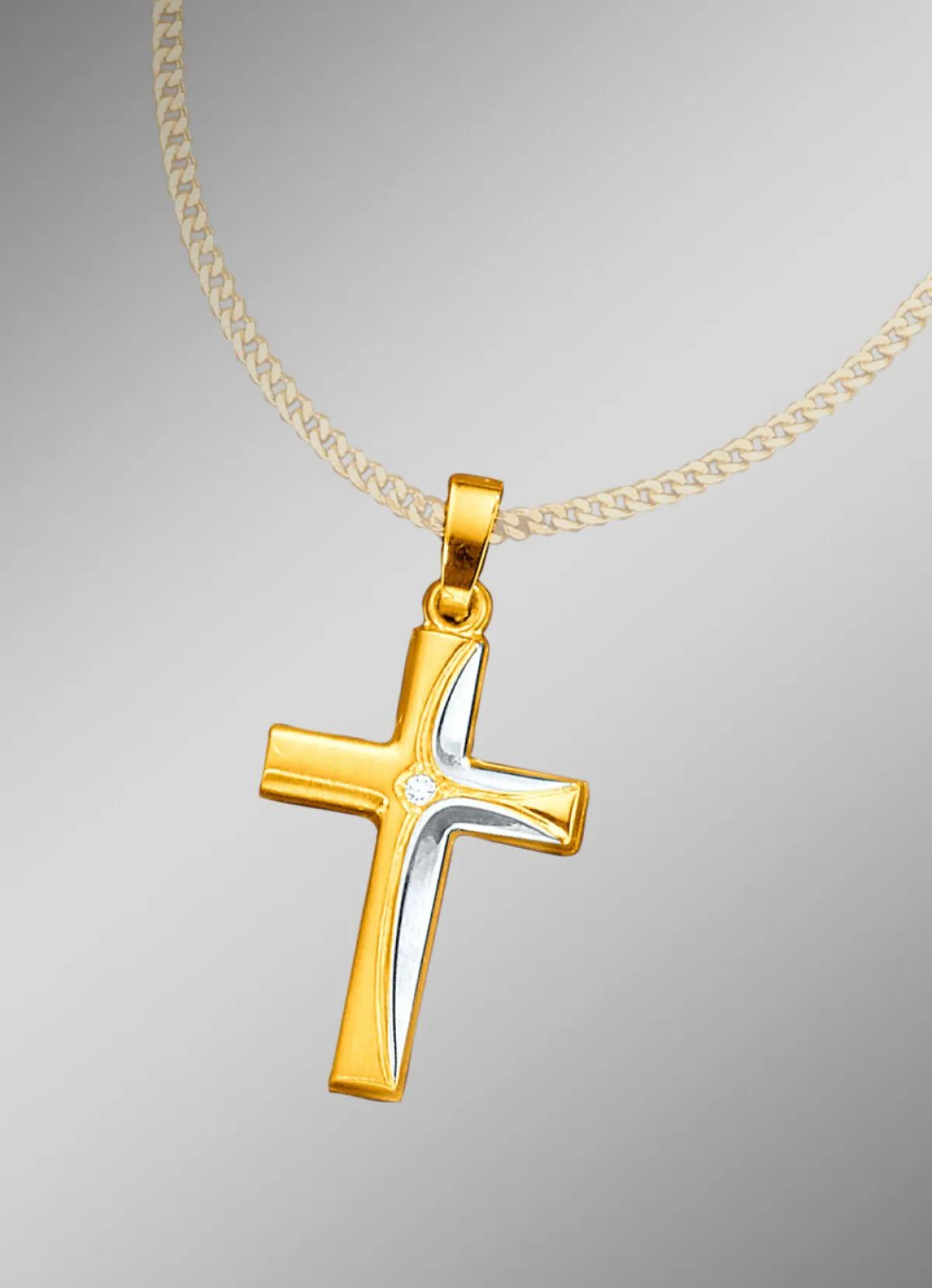 Discount BADER Kreuz-Anhänger in Bicolor
