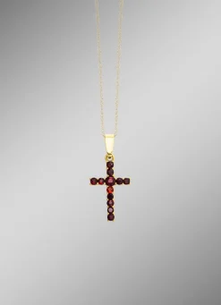 New BADER Kreuz-Anhänger mit Granat