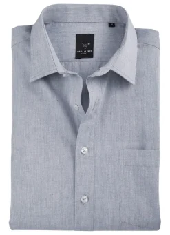 Outlet MILANO ITALY Kurzarm-Hemd von "" mit Kentkragen in 5 Farben GRAU