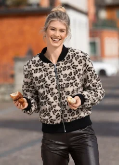 Hot BADER Kurzjacke aus Teddyplüsch BEIGE-BRAUN