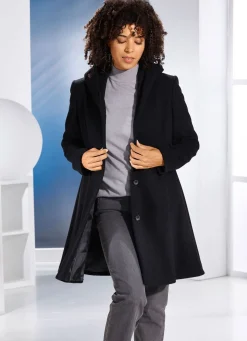 New BADER Kurzmantel in Swingerform SCHWARZ