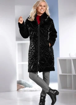 Hot BADER Kurzmantel in topaktueller Lackoptik SCHWARZ