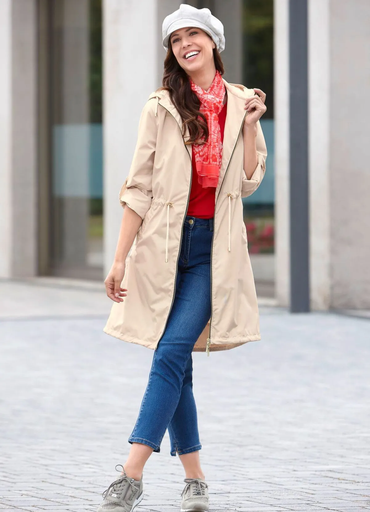 Best BADER Kurzmantel mit fester Kapuze BEIGE