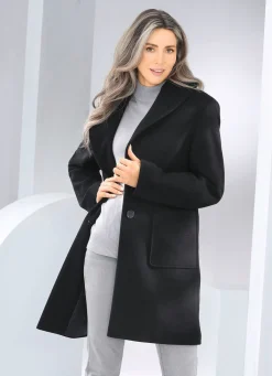New BADER Kurzmantel mit Knopfleiste SCHWARZ