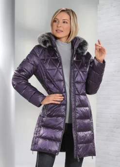 Best BADER Kurzmantel mit Längssteppung seitlich AUBERGINE