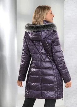 Best BADER Kurzmantel mit Längssteppung seitlich AUBERGINE