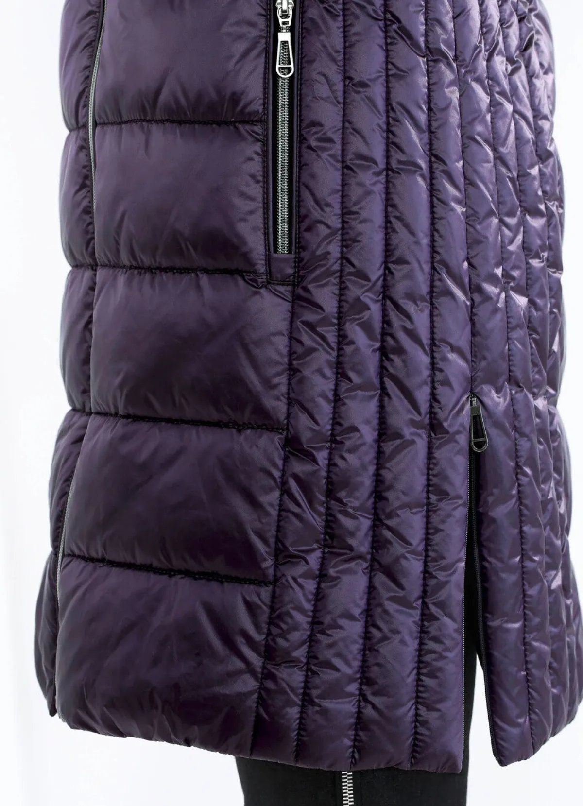 Best BADER Kurzmantel mit Längssteppung seitlich AUBERGINE